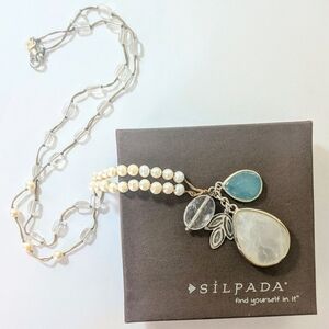 SILPADA Sterling Silver Pearl Quartzite Rock Crystal OH SO PRETTY Necklace N2108